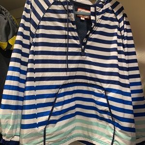 Striped rain coat